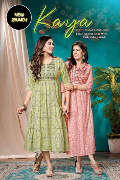 Kaya Vol 1 By Trendy Fancy Embroidered Kurti Collection